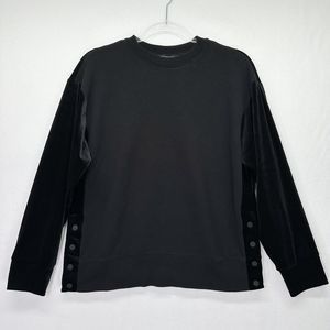 Athleta Retroplush Velvet Crewneck Sweatshirt, Black, Size XS 466916